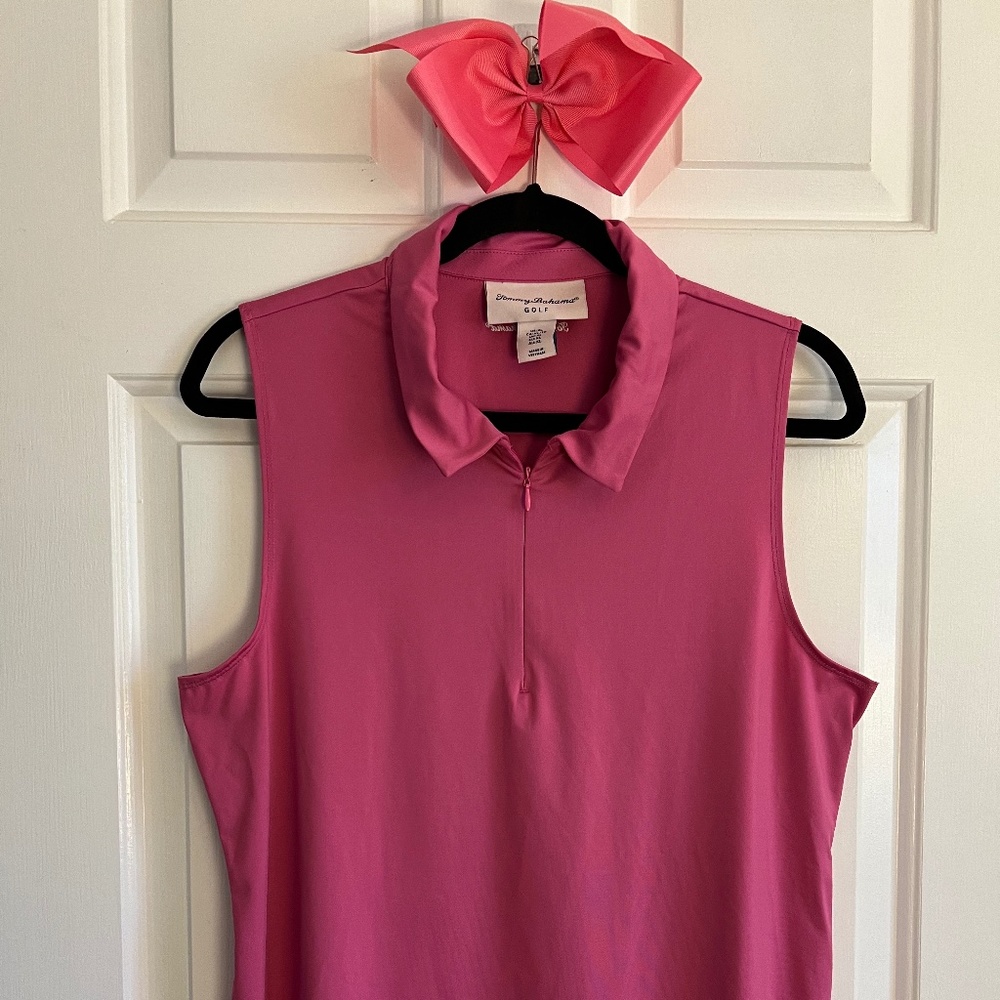 EUC Tommy Bahama Golf Sleeveless shirt XL 1/4 zip & collar Golf Pickleball